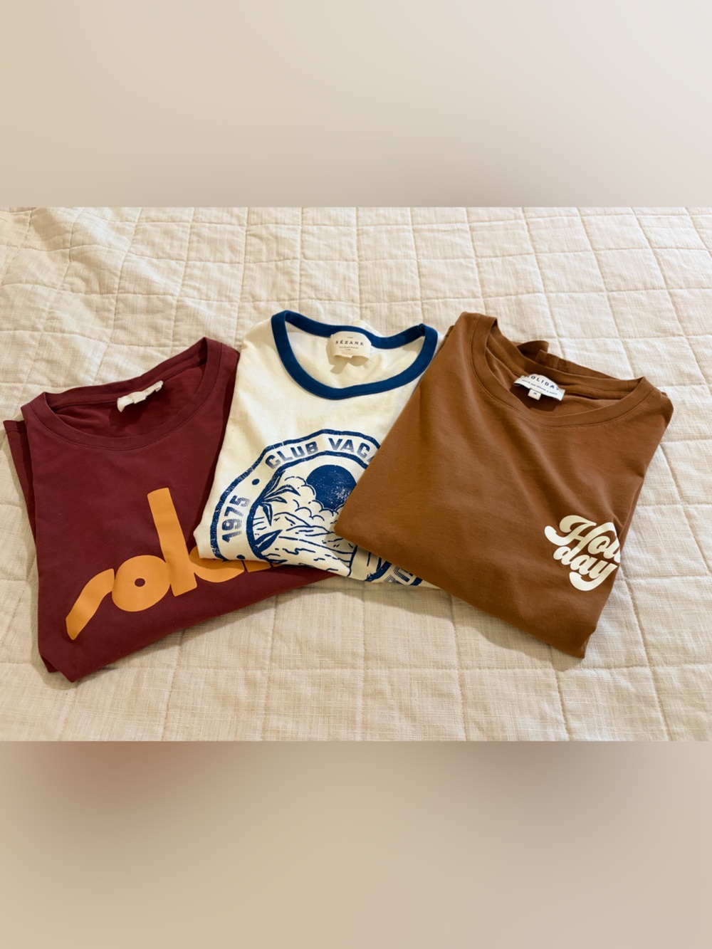 Sezane Tees Lot of 3 graphic sezane collab t-shirts all size Medium